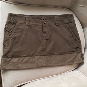 Mango - Green Velvet Mini Skirt